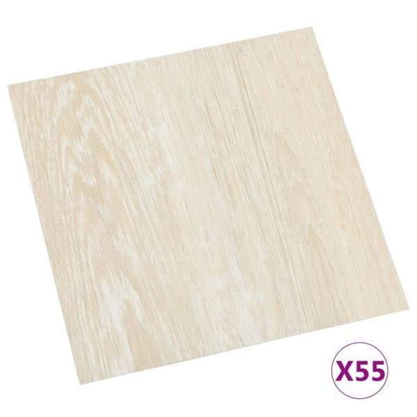 vidaXL Itsekiinnittyvä lattialankku 55 kpl PVC 5,11 m² beige