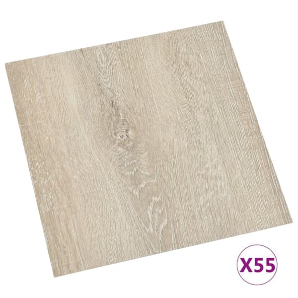 vidaXL Selvklebende gulvplanker 55 stk PVC 5,11 m² beige