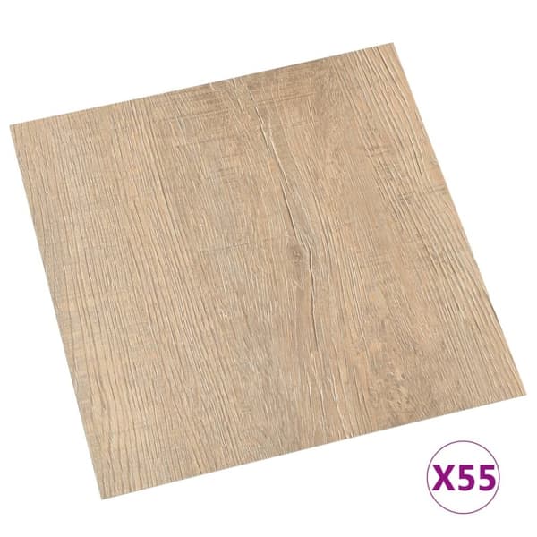 vidaXL Självhäftande golvplankor 55 st PVC 5,11 m² brun