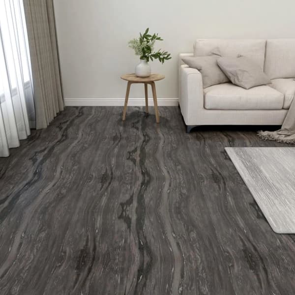 vidaXL Selvklebende gulvplanker 55 stk PVC 5,11 m² mørkegrå