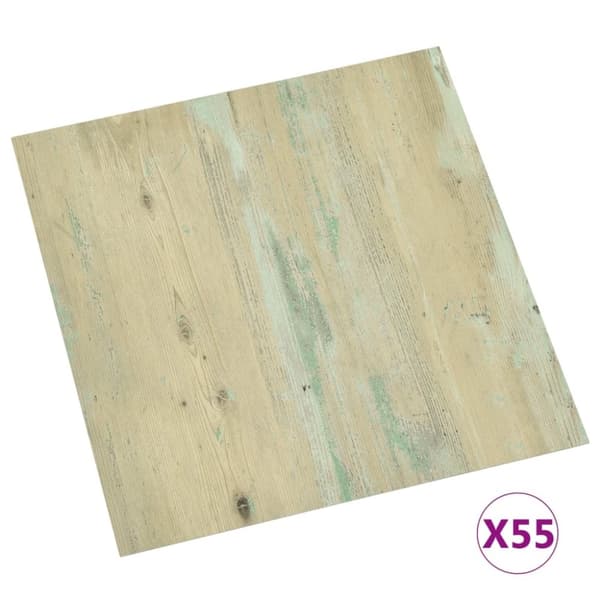 vidaXL Selvklebende gulvplanker 55 stk PVC 5,11 m² lysebrun