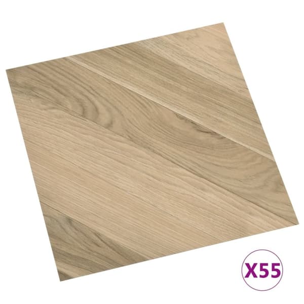 vidaXL Självhäftande golvplankor 55 st PVC 5,11 m² brun ränder