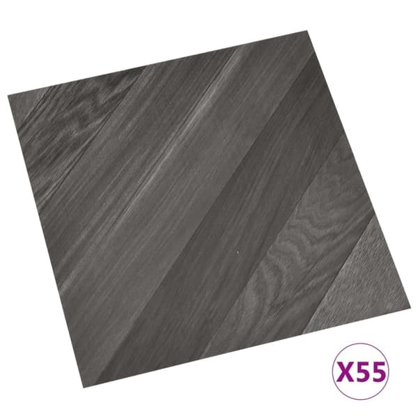 vidaXL Selvklebende gulvplanker 55 stk PVC 5,11 m² grå stripet