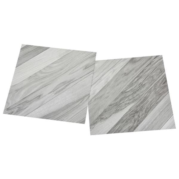 vidaXL Selvklebende gulvplanker 55 stk PVC 5,11 m² grå stripet
