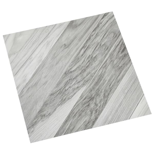 vidaXL Selvklebende gulvplanker 55 stk PVC 5,11 m² grå stripet