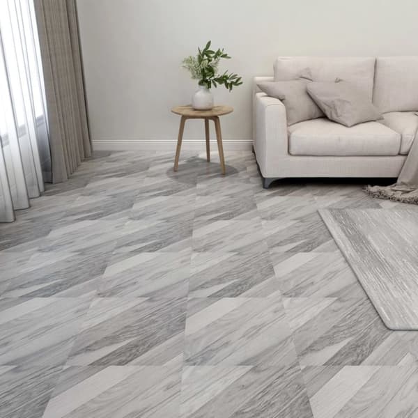 vidaXL Selvklebende gulvplanker 55 stk PVC 5,11 m² grå stripet