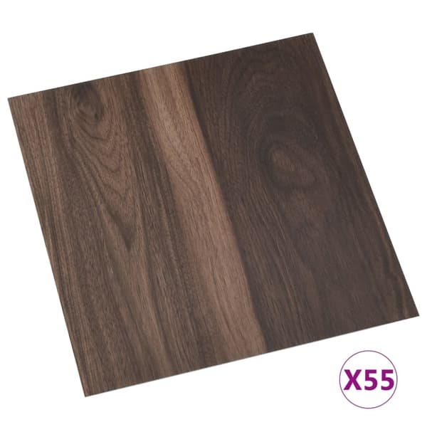 vidaXL Selvklebende gulvplanker 55 stk PVC 5,11 m² mørkebrun