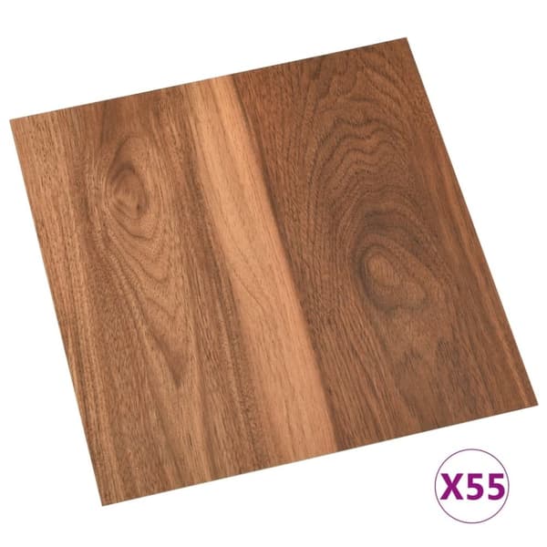 vidaXL Selvklebende gulvplanker 55 stk PVC 5,11 m² brun