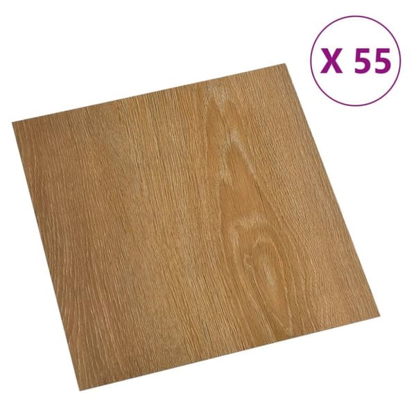 vidaXL Självhäftande golvplankor 55 st PVC 5,11 m² brun