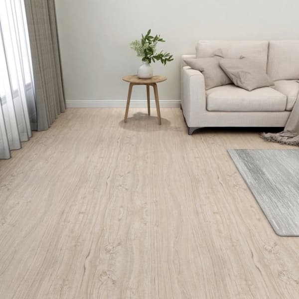 vidaXL Självhäftande golvplankor 55 st PVC 5,11 m² ljusbrun