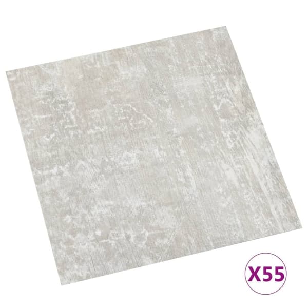 vidaXL Itsekiinnittyvä lattialankku 55 kpl PVC 5,11 m² vaaleanharmaa