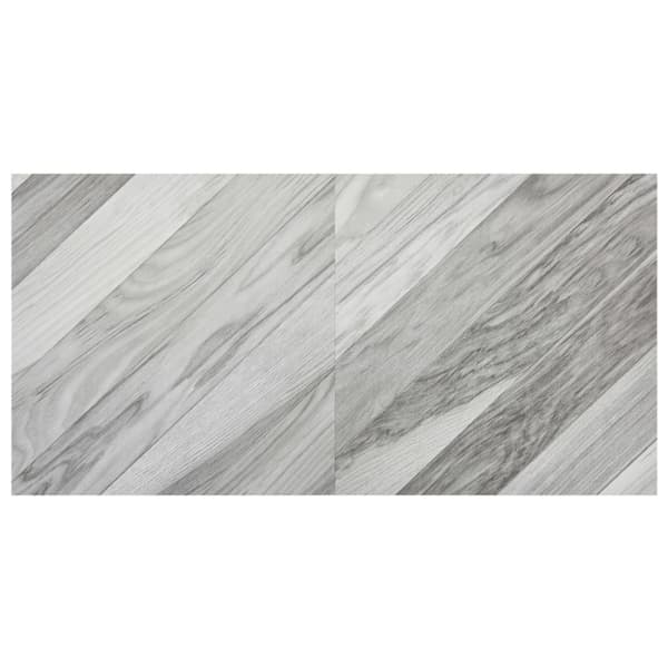 vidaXL Itsekiinnittyvä lattialankku 55 kpl PVC 5,11 m² harmaa raita