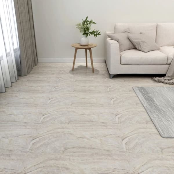 vidaXL selvklæbende gulvbrædder 55 stk. 5,11 m² PVC beige