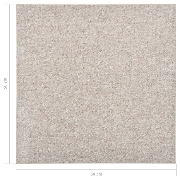 vidaXL tæppefliser 20 stk. 5 m² 50x50 cm lys beige