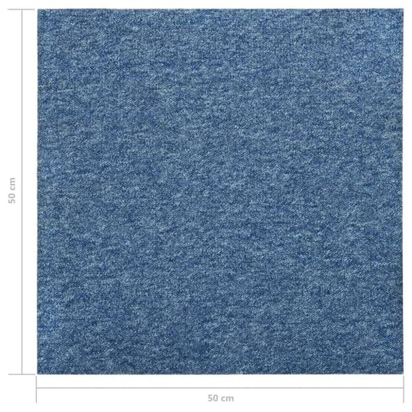 vidaXL Teppefliser gulv 20 stk 5 m² 50x50 cm blå