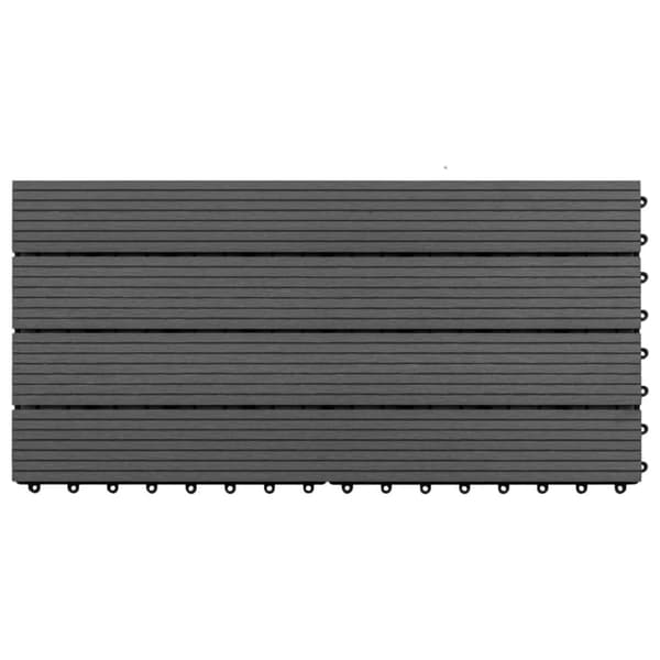 vidaXL Terrassebord 6 stk WPC 60x30 cm 1,08 m² svart