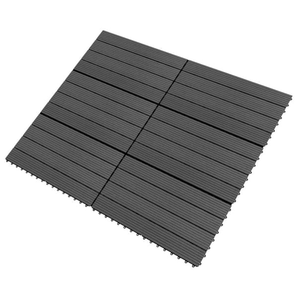 vidaXL Terrassebord 6 stk WPC 60x30 cm 1,08 m² svart