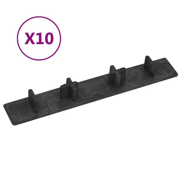 vidaXL endehætter til terrasse 10 stk. plastik sort