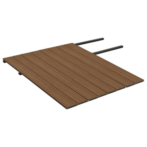 vidaXL WPC-golvplattor med tillbehör brun och grå 16 m² 2,2 m