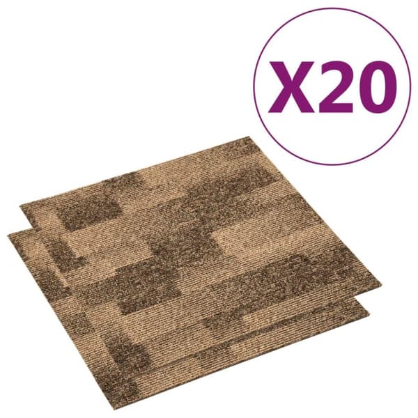 vidaXL tæppefliser 20 stk. 5 m² brun