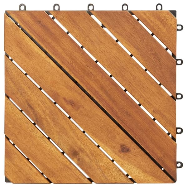 vidaXL terrassefliser 10 stk. 30x30 cm massivt akacietræ