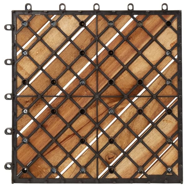 vidaXL terrassefliser 10 stk. 30x30 cm massivt akacietræ