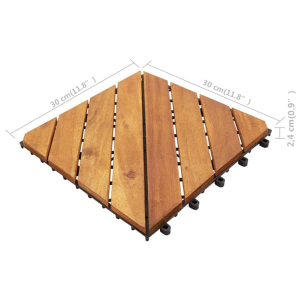 vidaXL terrassefliser 10 stk. 30x30 cm massivt akacietræ