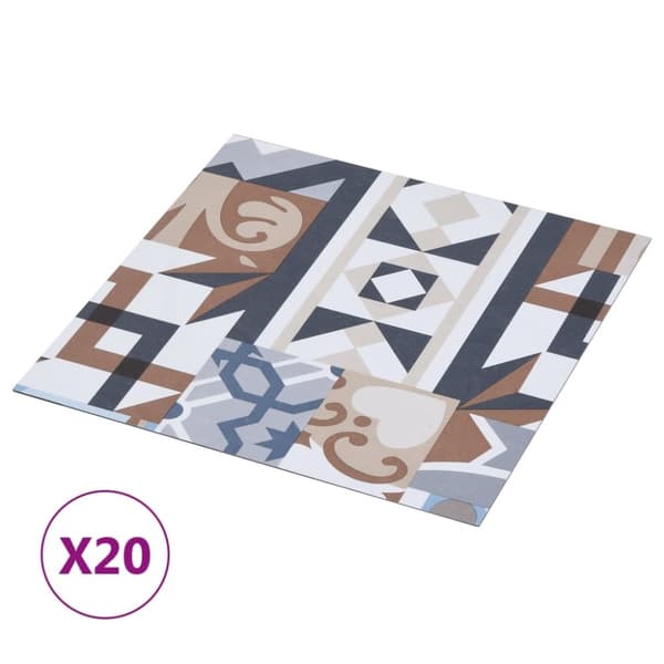 vidaXL Selvklebende gulvplanker 20 stk PVC 1,86 m² mono mønster