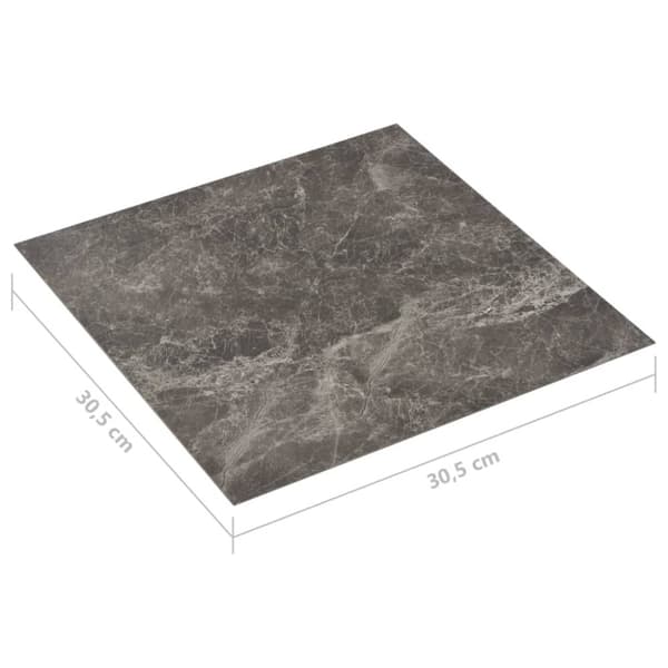 vidaXL Selvklebende gulvplanker 20 stk PVC 1,86 m² svart marmor