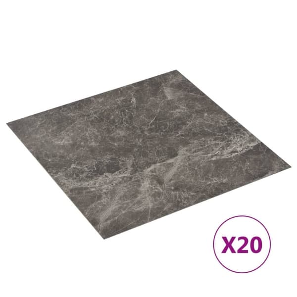 vidaXL Selvklebende gulvplanker 20 stk PVC 1,86 m² svart marmor