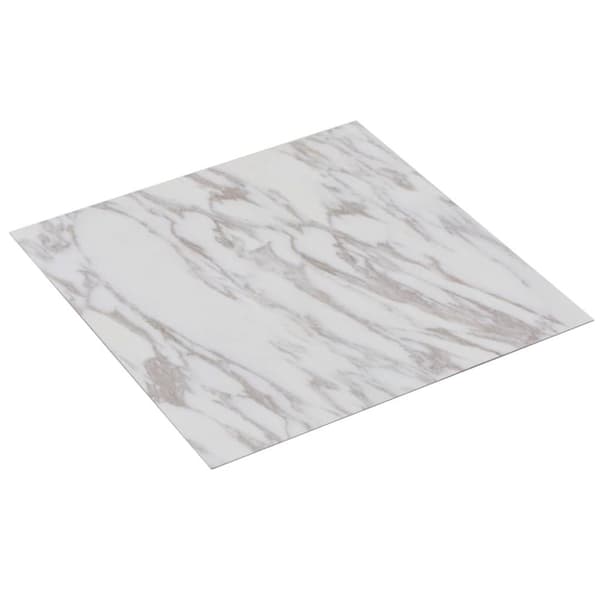 vidaXL Selvklebende gulvplanker 20 stk PVC 1,86 m² hvit marmor