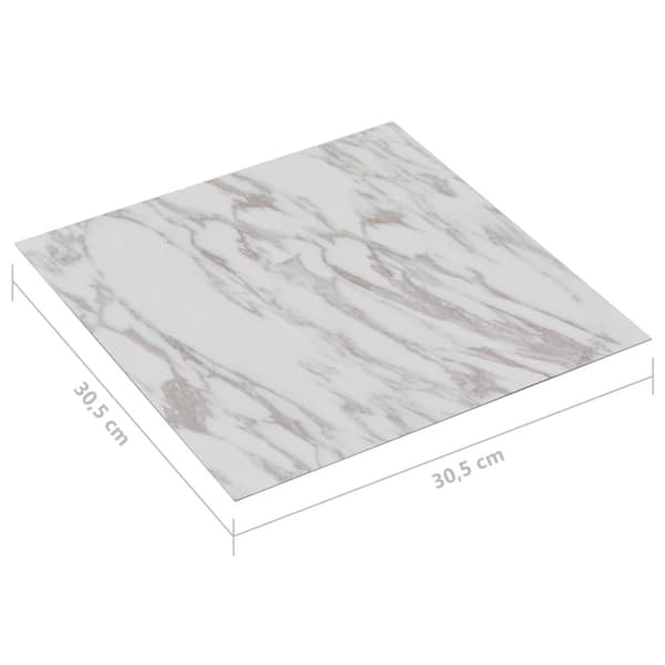 vidaXL Selvklebende gulvplanker 20 stk PVC 1,86 m² hvit marmor