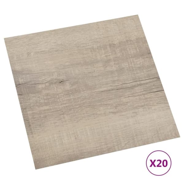 vidaXL Selvklebende gulvplanker 20 stk PVC 1,86 m² gråbrun