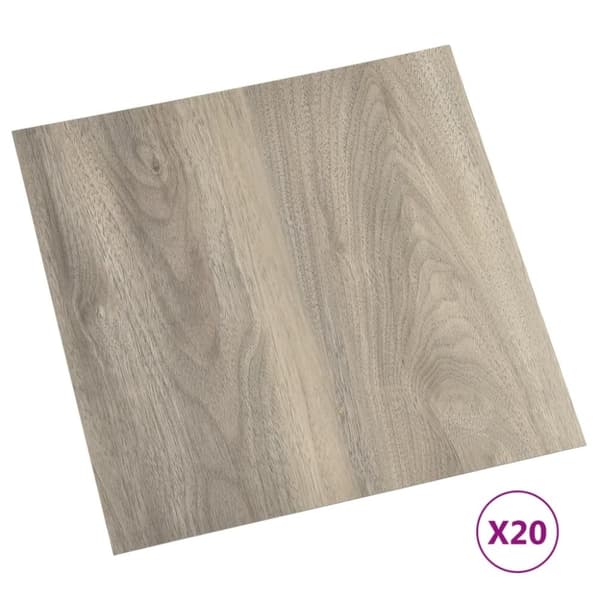 vidaXL Selvklebende gulvplanker 20 stk PVC 1,86 m² gråbrun