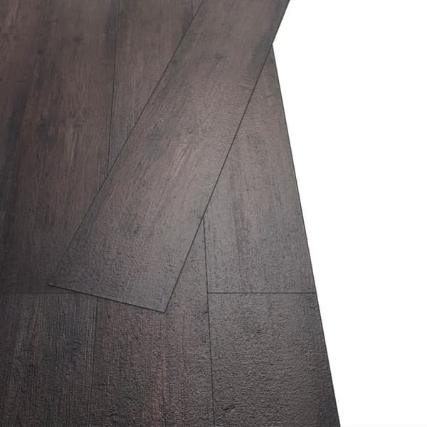 vidaXL selvhæftende PVC-gulvplanker 5,21 m² 2 mm mørkebrun