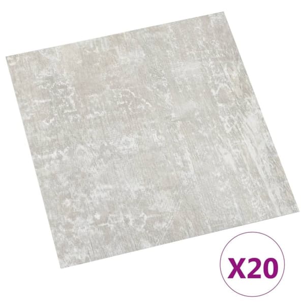vidaXL Itsekiinnittyvät lattialankut 20 kpl PVC 1,86 m² vaaleanharmaa
