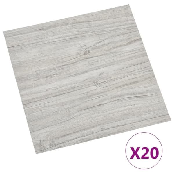 vidaXL Selvklebende gulvplanker 20 stk PVC 1,86 m² lysegrå