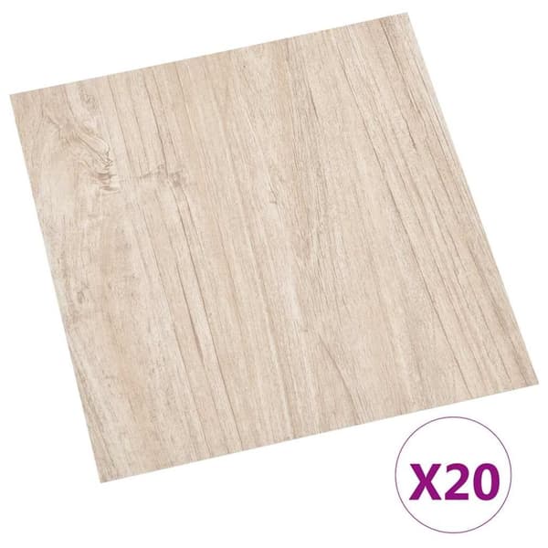 vidaXL Selvklebende gulvplanker 20 stk PVC 1,86 m² lysebrun