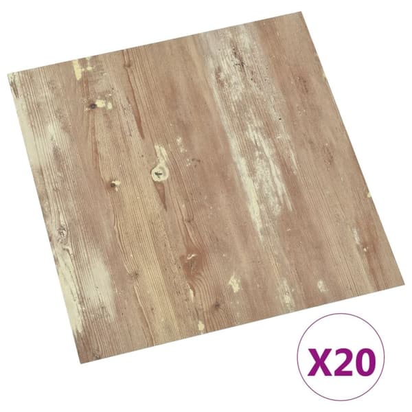 vidaXL Selvklebende gulvplanker 20 stk PVC 1,86 m² brun