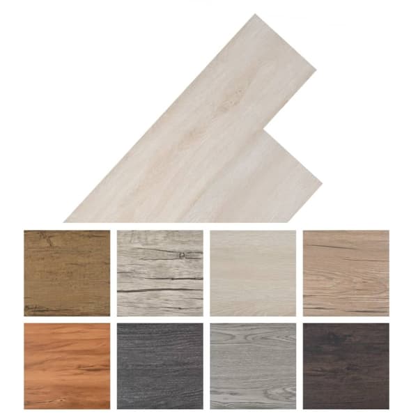 vidaXL Selvklebende PVC gulvplanker 5,21 m² 2 mm klassisk hvit eik