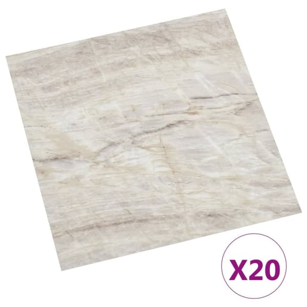 vidaXL selvklæbende gulvbrædder 20 stk. 1,86 m² PVC beige
