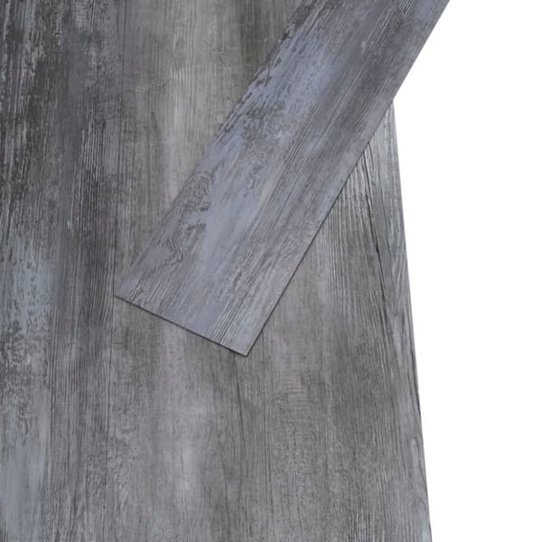 vidaXL Selvklebende PVC-gulvplanker 5,21 m² 2 mm skinnende grå