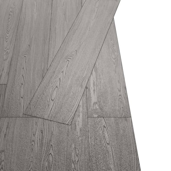 vidaXL Selvklebende PVC-gulvplanker 5,21 m² 2 mm mørkegrå