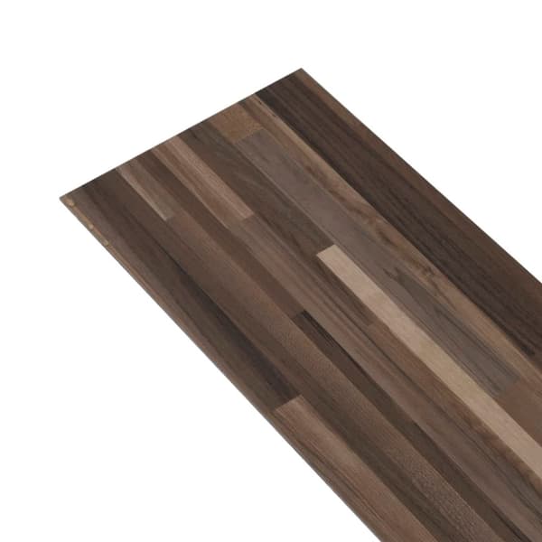 vidaXL Selvklebende PVC-gulvplanker 5,21 m² 2 mm stripet brun