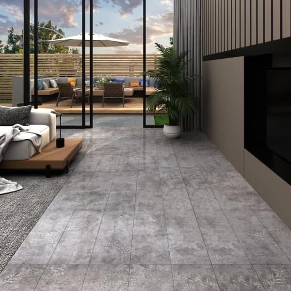 vidaXL selvhæftende PVC-gulvplanker 5,21 m² 2 mm betongrå