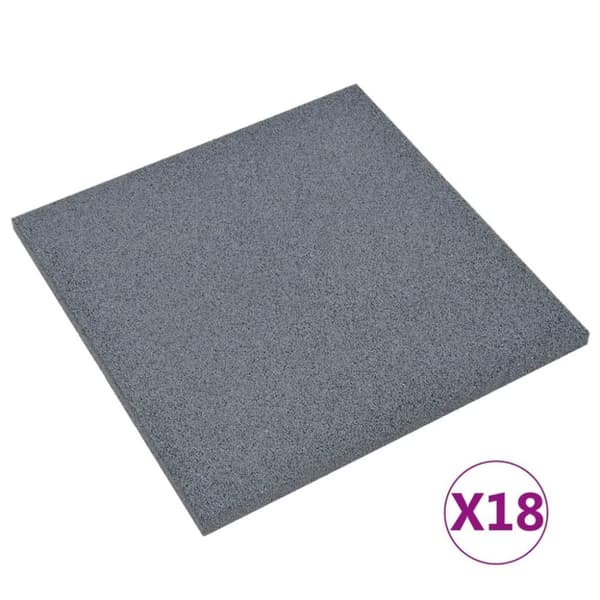 vidaXL Fallunderlag 18 stk gummi 50x50x3 cm grå