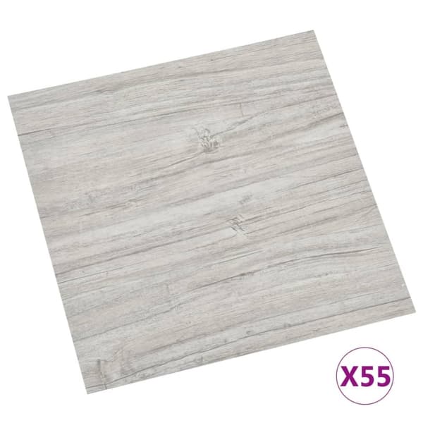 vidaXL Selvklebende gulvplanker 55 stk PVC 5,11 m² lysegrå