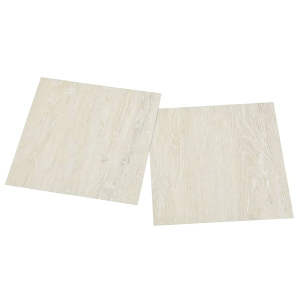 vidaXL Selvklebende gulvplanker 55 stk PVC 5,11 m² kremhvit