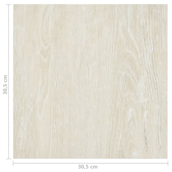 vidaXL Selvklebende gulvplanker 55 stk PVC 5,11 m² kremhvit