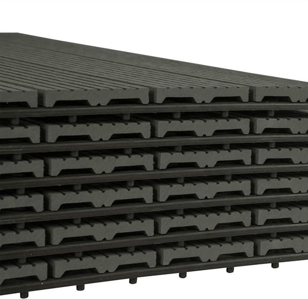 Rootz WPC-terrassplattor - Klickplattor i trälook - Utomhusgolv - Hållbar och långvarig - Enkel installation - Lågt underhåll - 30x60 cm per kakel